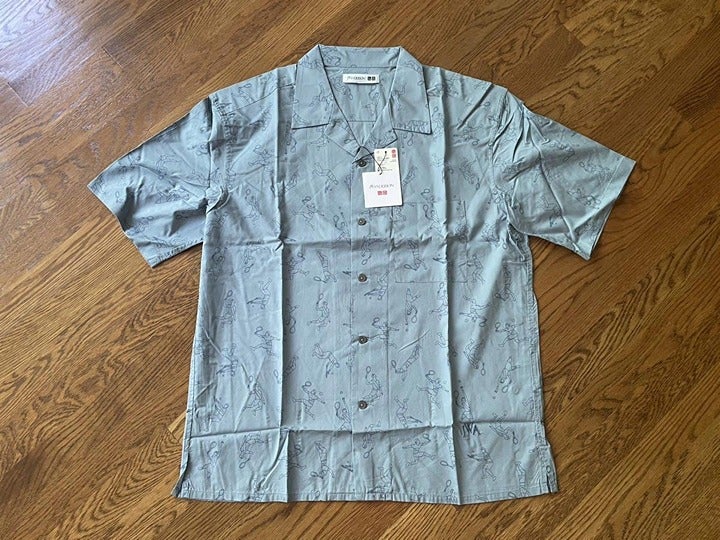 XS J.W. Anderson Shirt Light Blue Badminton Open Collar Button Extra Small Tee