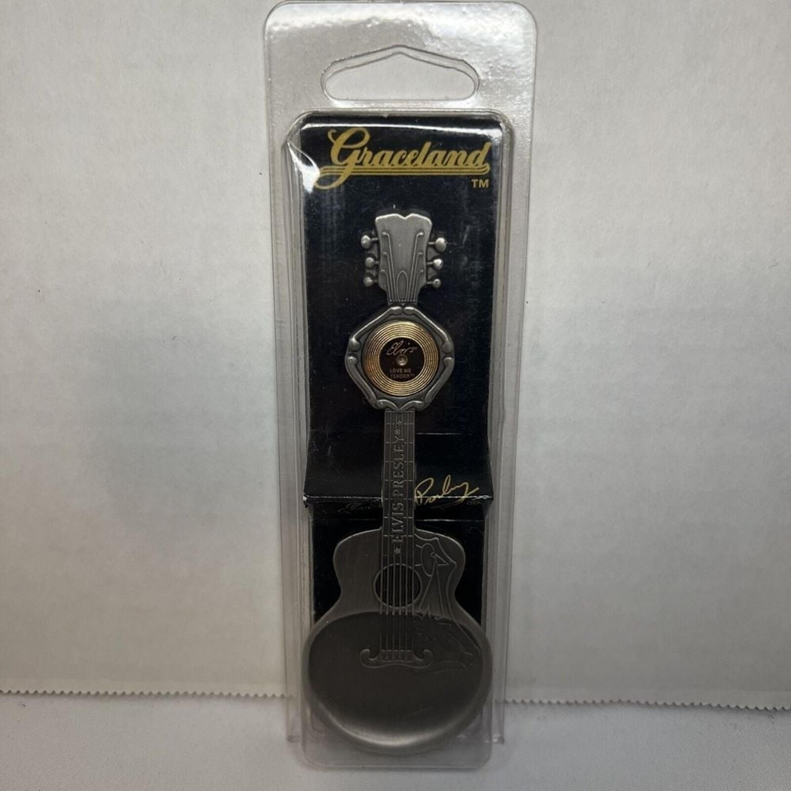 ELVIS PRESLEY GRACELAND 5" GUITAR SPOON - LOVE ME TENDER - Original Package