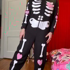 Skeleton heart onesie