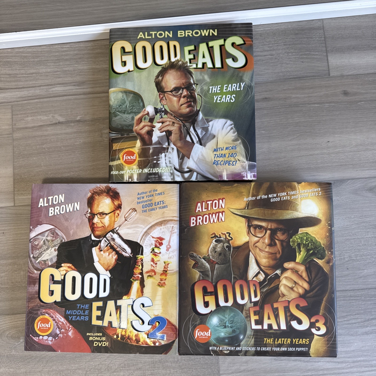 Good Eats Boxed Set by Alton Brown (2013, Hardcover) 3 Hardback Books Exc Cond