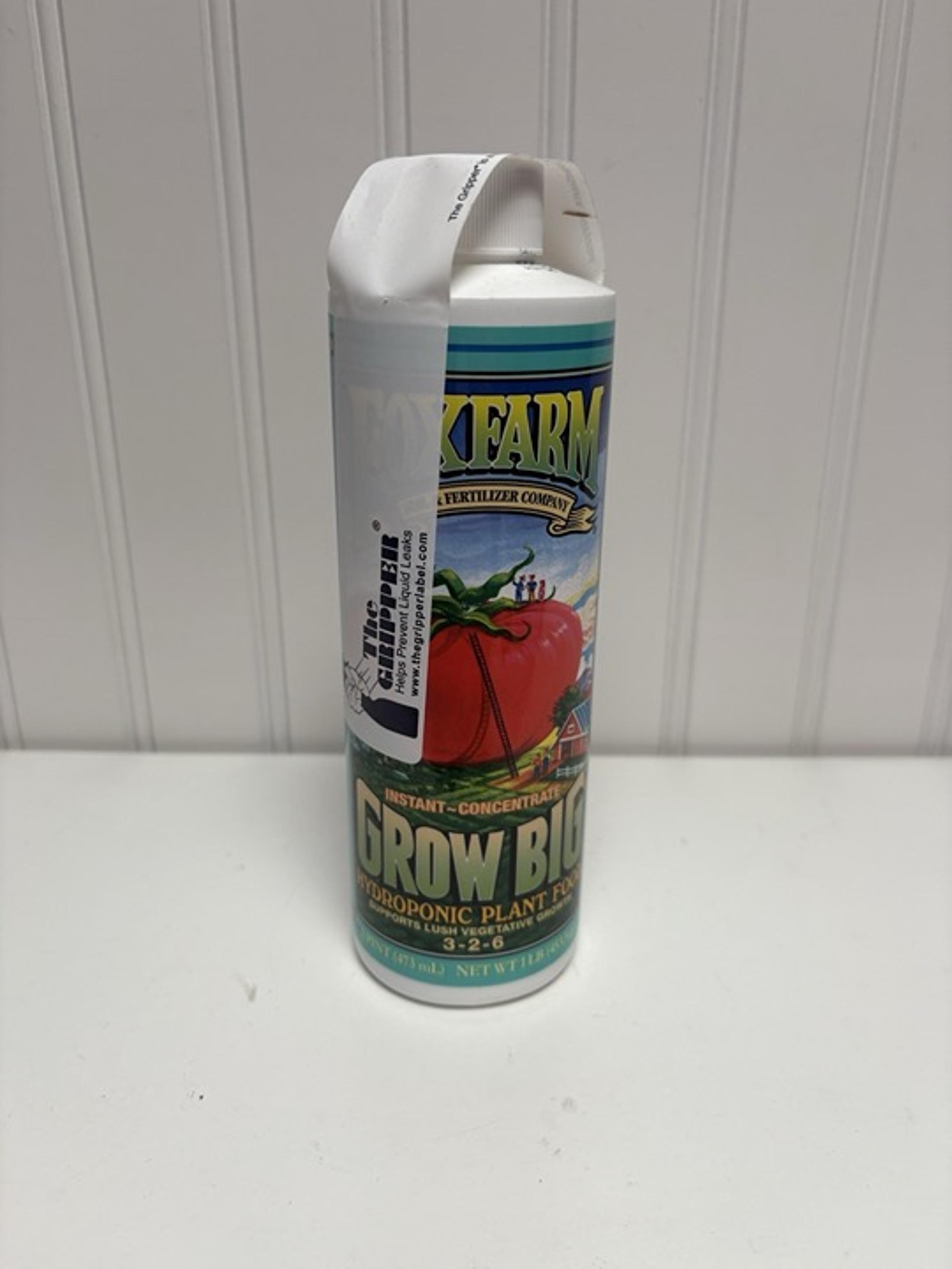 FoxFarm Grow Big Liquid Plant Food 16oz 1 Pint Brand New