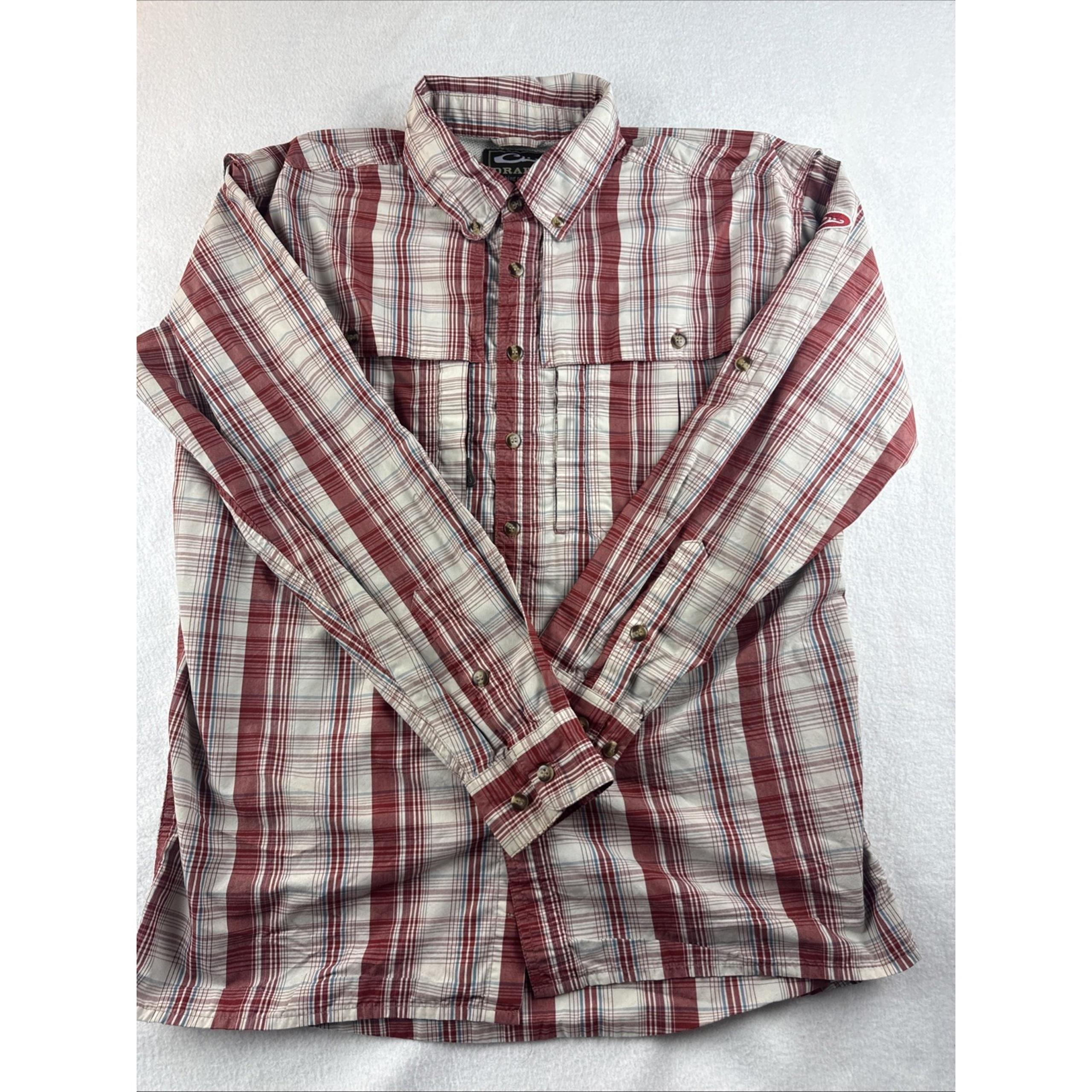 Drake Long Sleeve Plaid Thick Button Down Shirt Men's Size Medium