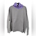 Homme femme hoodie sweater sweatshirt gray purple 100% cotton size large