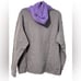 Homme femme hoodie sweater sweatshirt gray purple 100% cotton size large