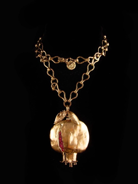 Handmade Vintage Necklaces - Pomegranate Pendants - Statement Necklaces Gypsy