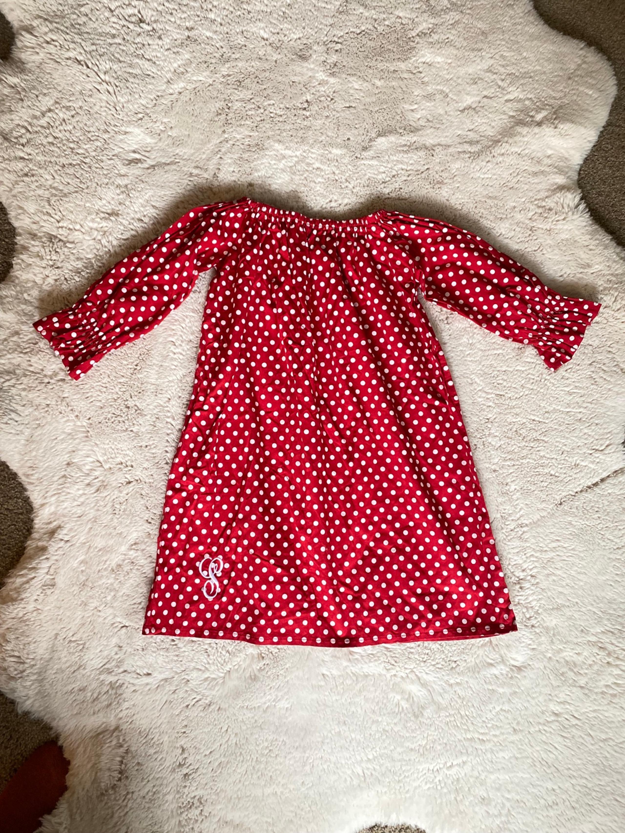 Princess Linens Little Kids Girls Red White Polka Dot Dress Like New |