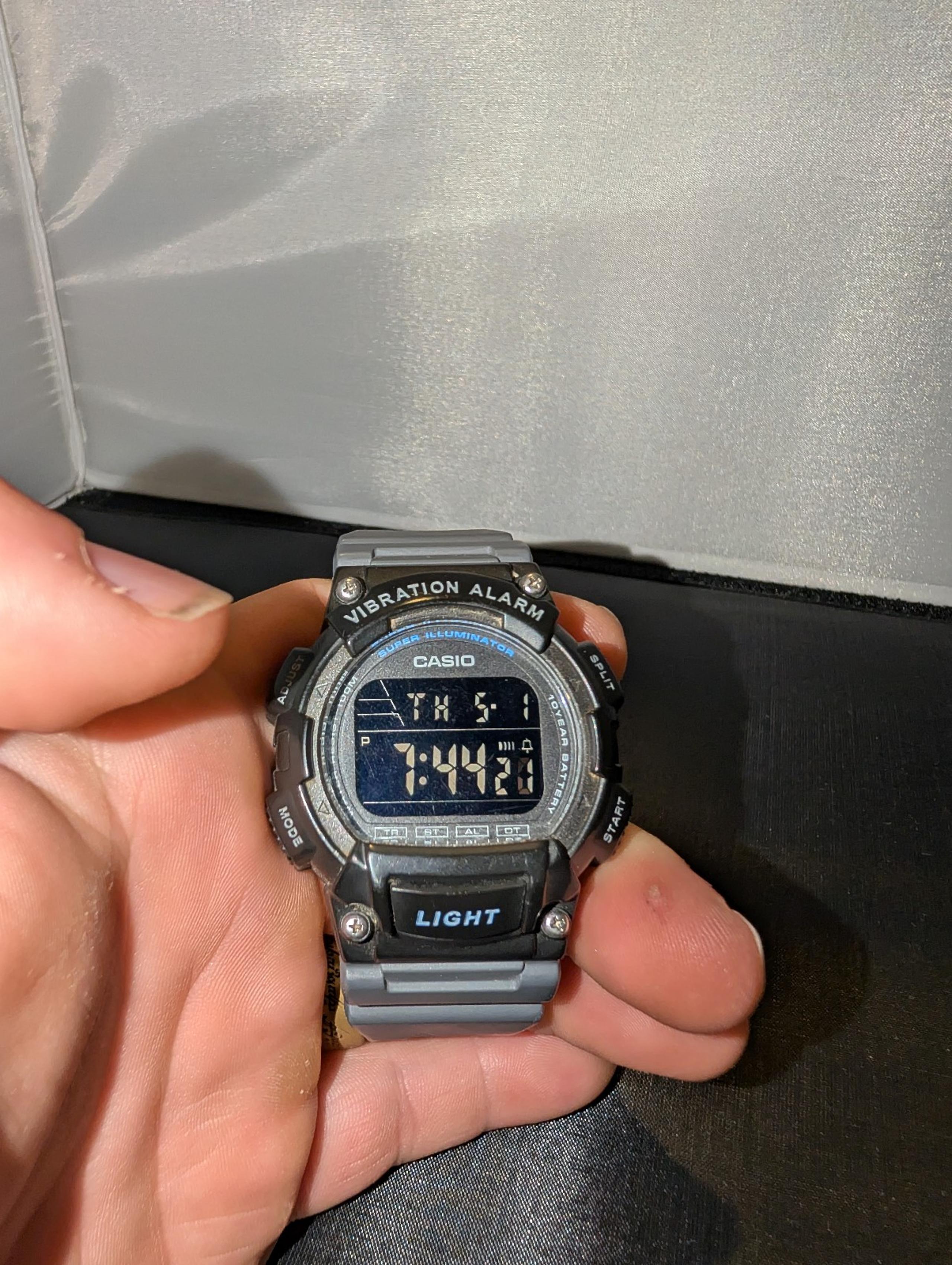 Casio W-736H  Vibration Alarm Digital Black Gray Men's Sport Watch