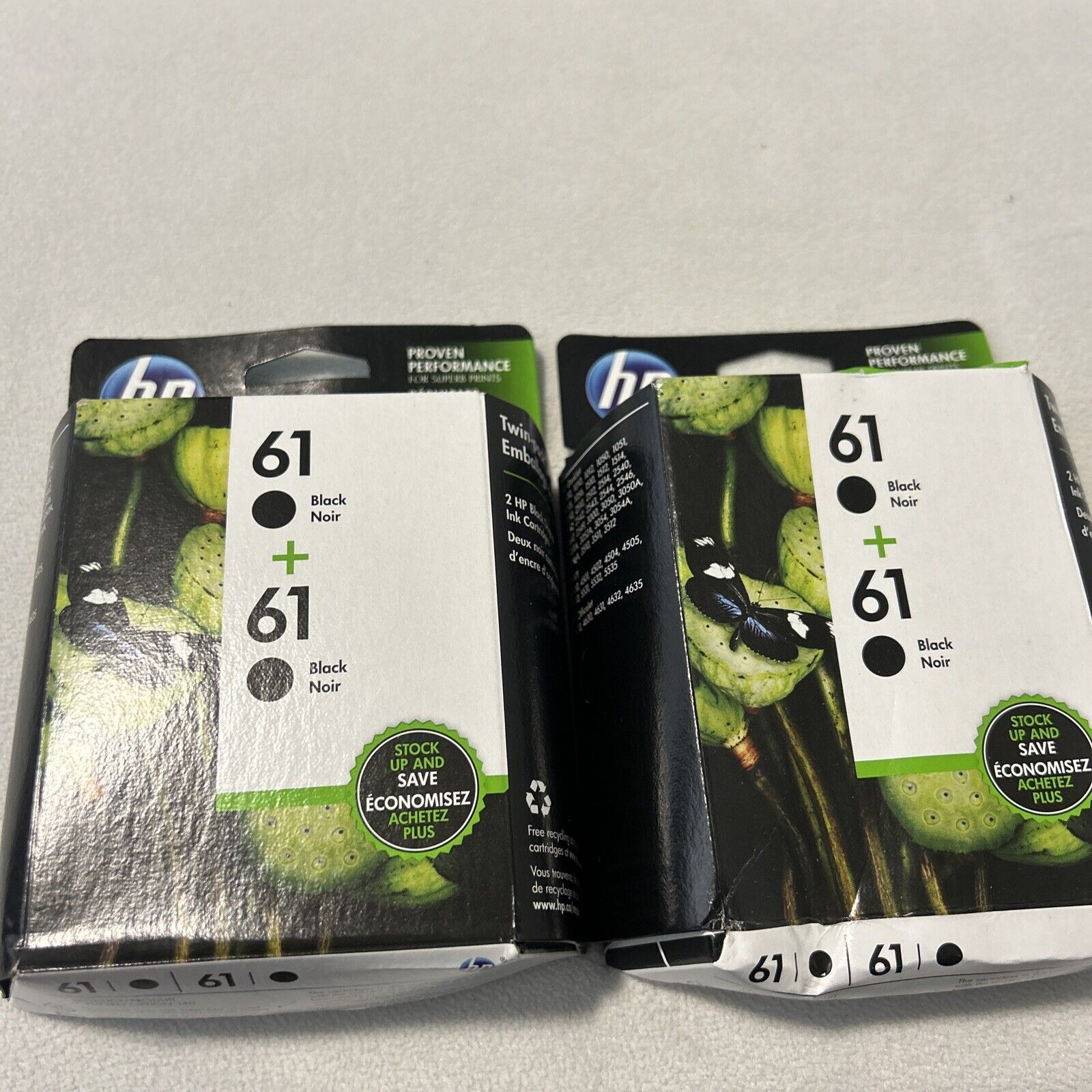 2 Pcs HP 61 Black Genuine Ink Cartridges