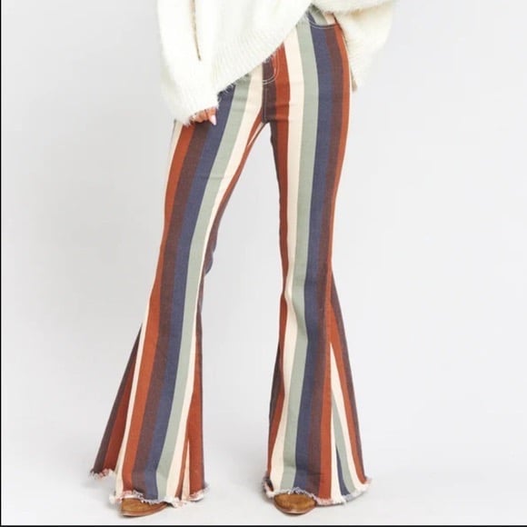 Show Me Your MuMu Berkley Zip Up Bells Retro Stripe - Size 28