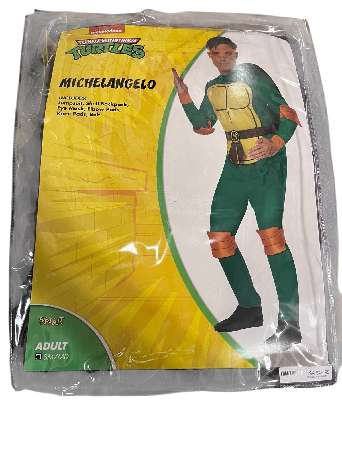 Spirit Halloween Adult Michelangelo Costume - Teenage Mutant Ninja Turtles S/M