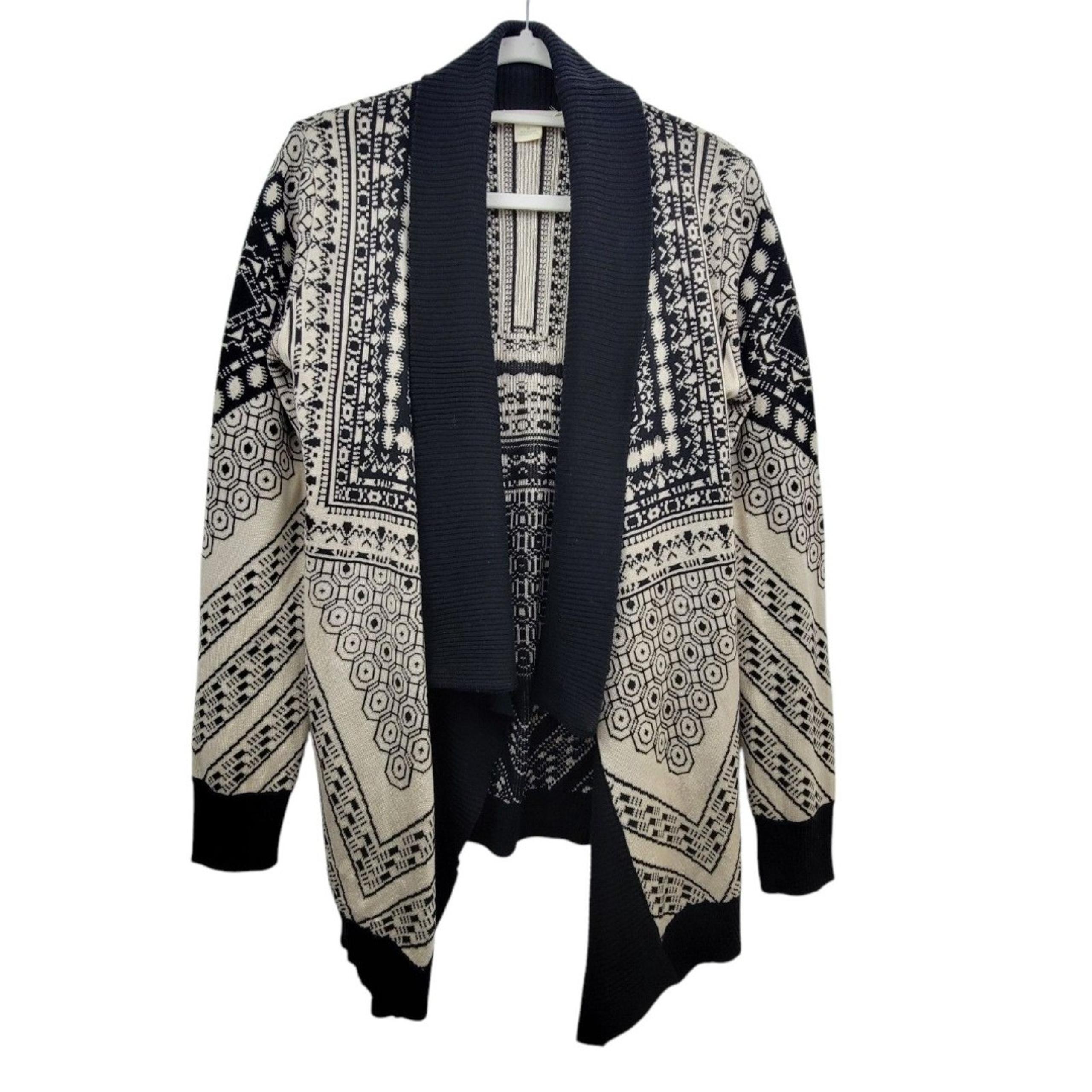 Staring At Stars Beige And Black Open Front Cardigan Size Medium