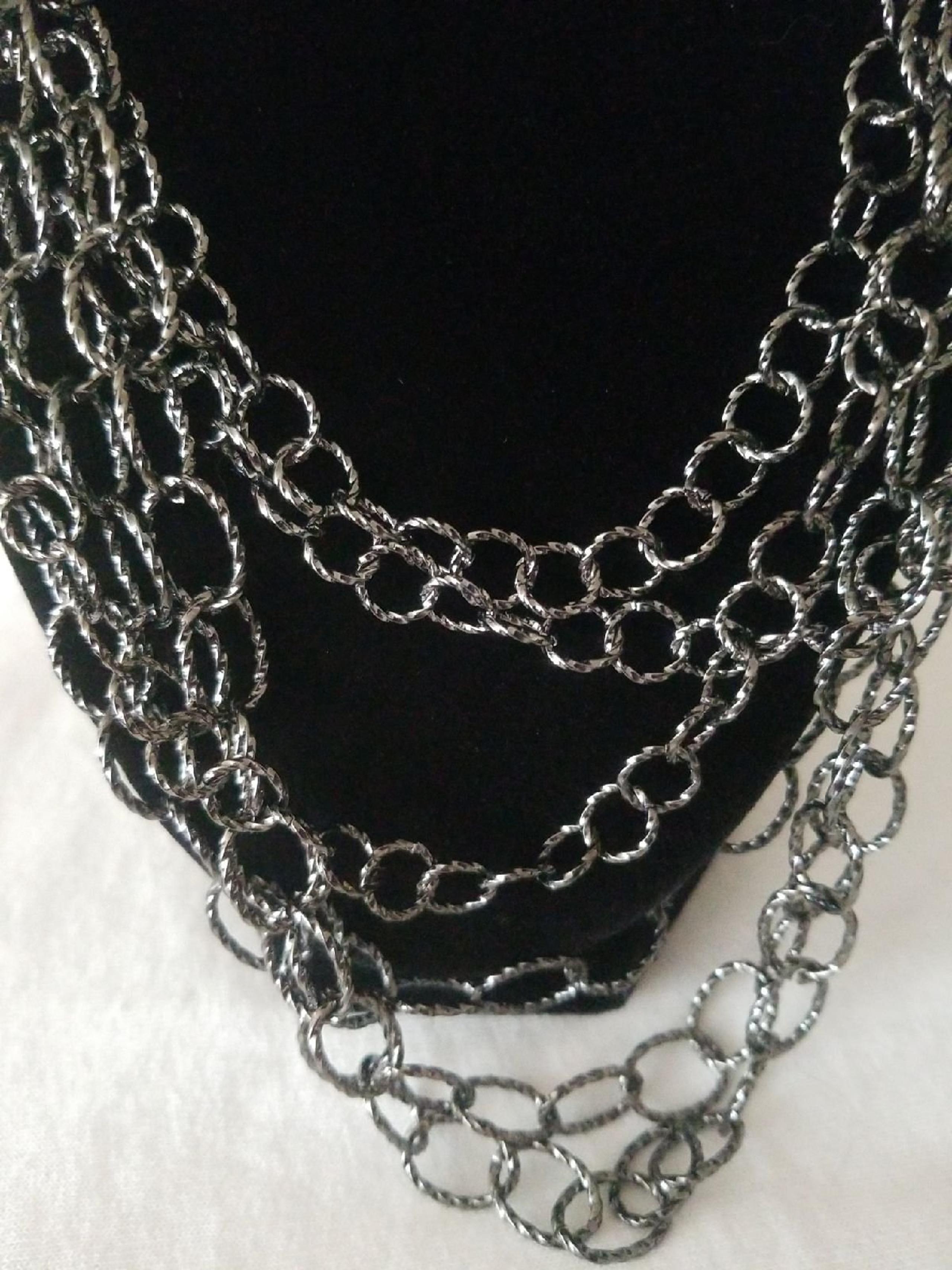 QVC gunmetal color  chain link necklace
