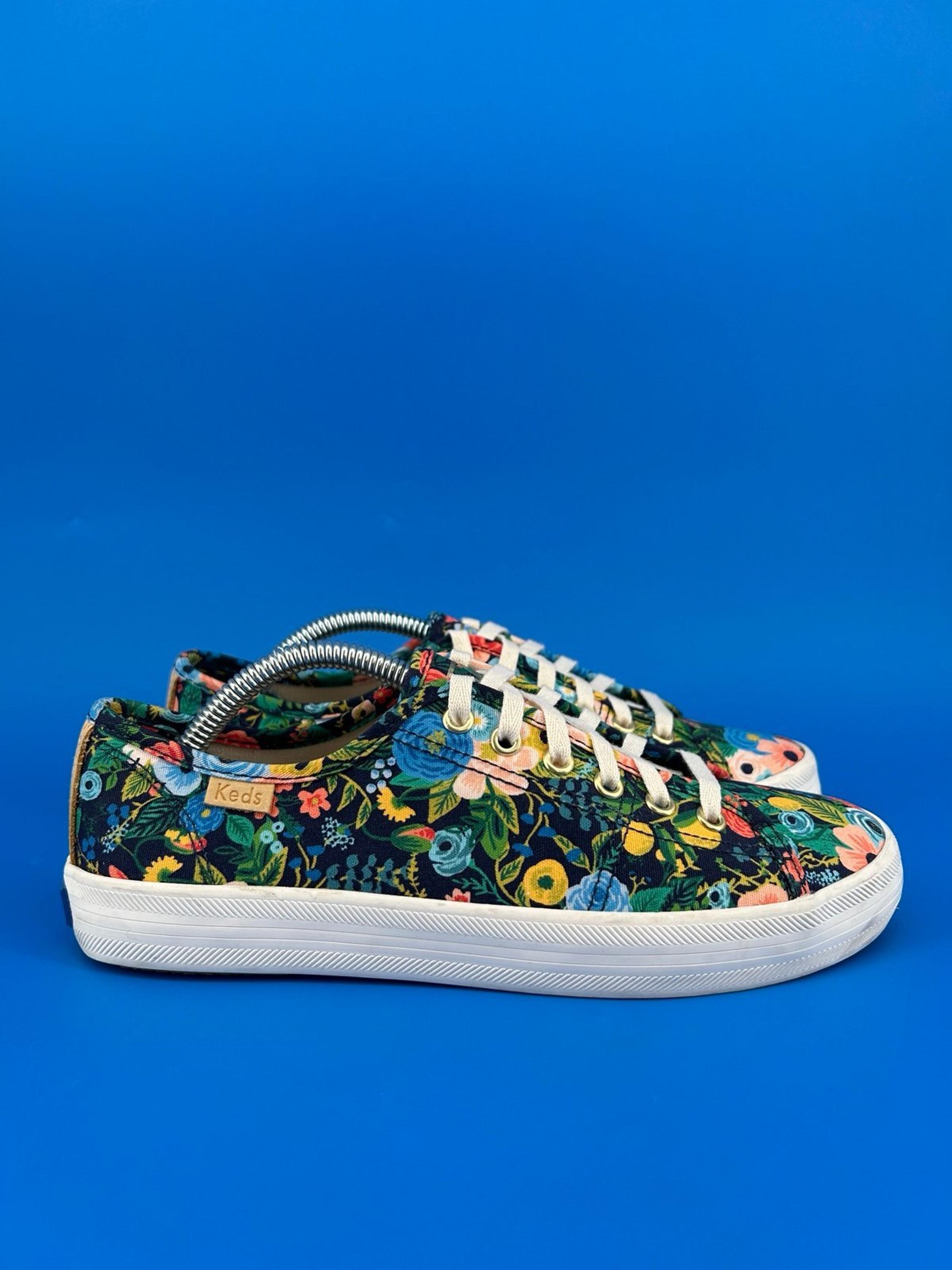 Keds x Rifle Paper Co Kickstart Garden Party in Navy Multi Sneakers