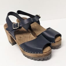 MIA Greta Clogs, Navy Leather, Women's 7 M