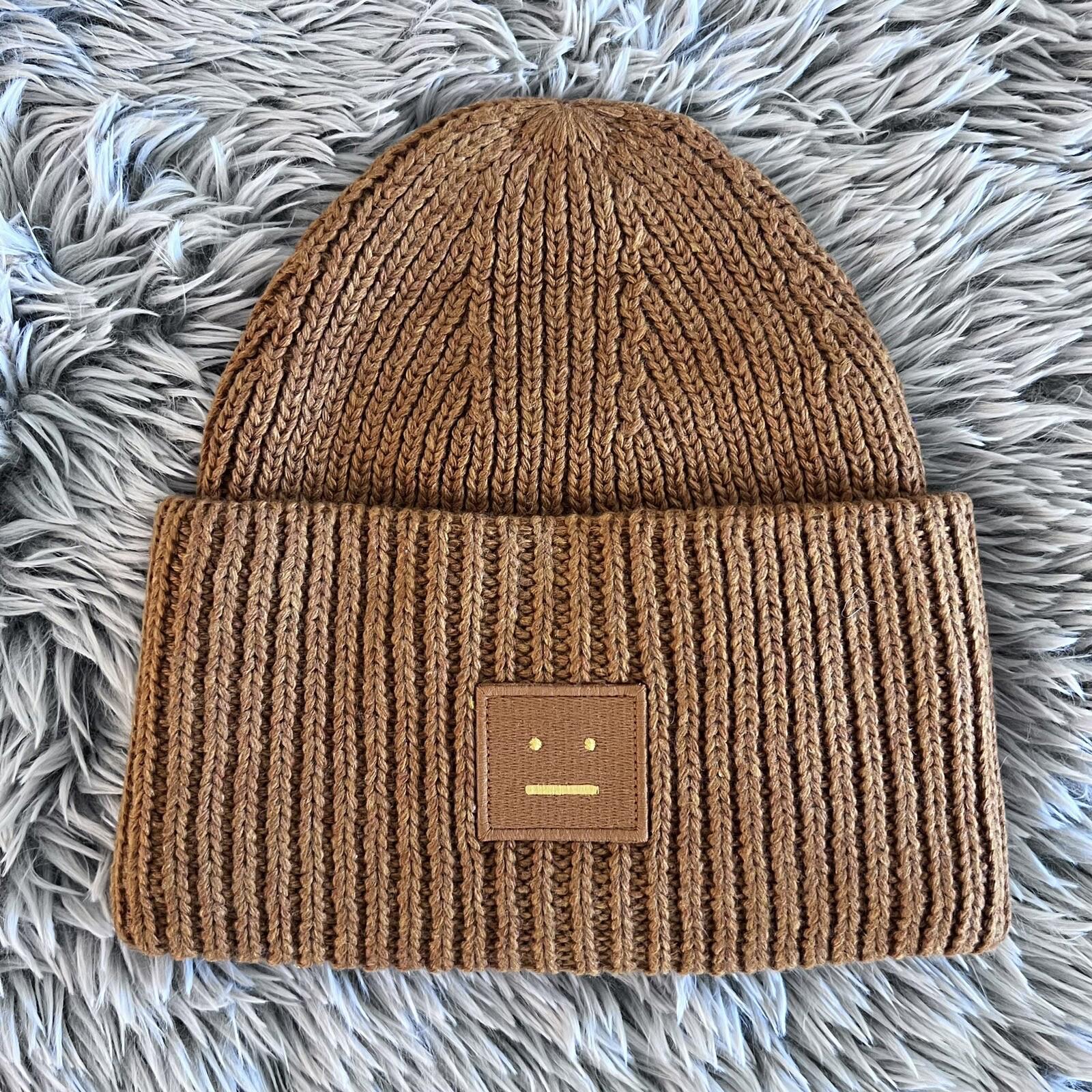 Acne Studios Brown Smile Face Wool Bernie Hat