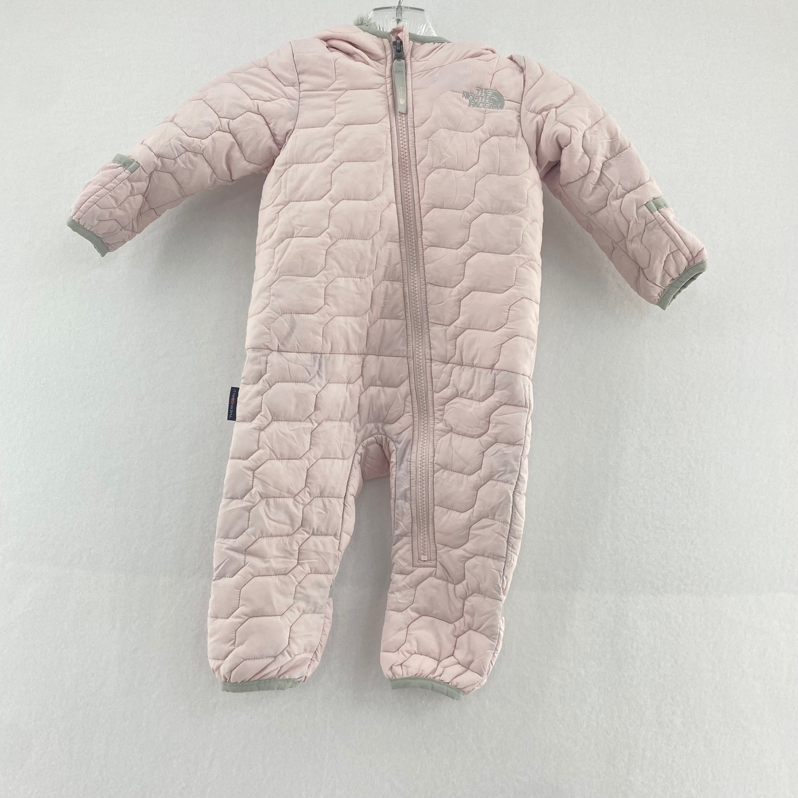 The North Face Infant Puffer ThermoBall Hooded One piece Pink Quilted 6-12M