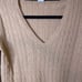 J. Crew Tan Cable Knit Wool/Cashmere/Rabbit Hair V Neck Soft Sweater Size Medium