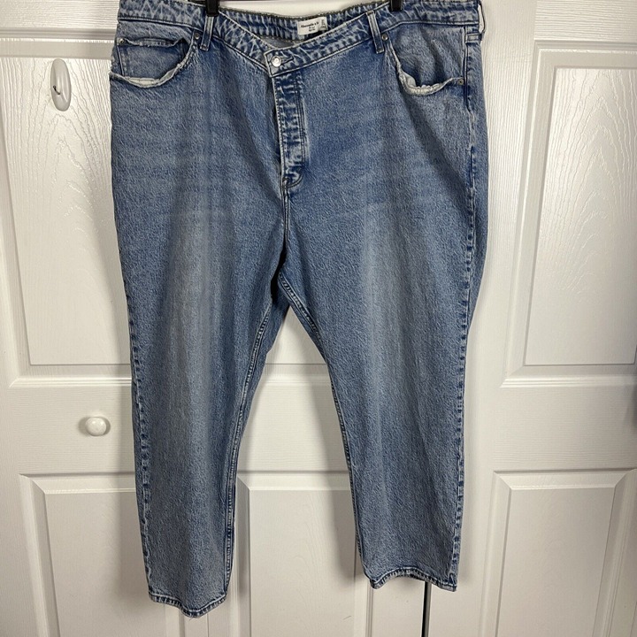 Abercrombie & Fitch Curve Love The Dad Jeans Size 24 High Rise Button Fly Jeans