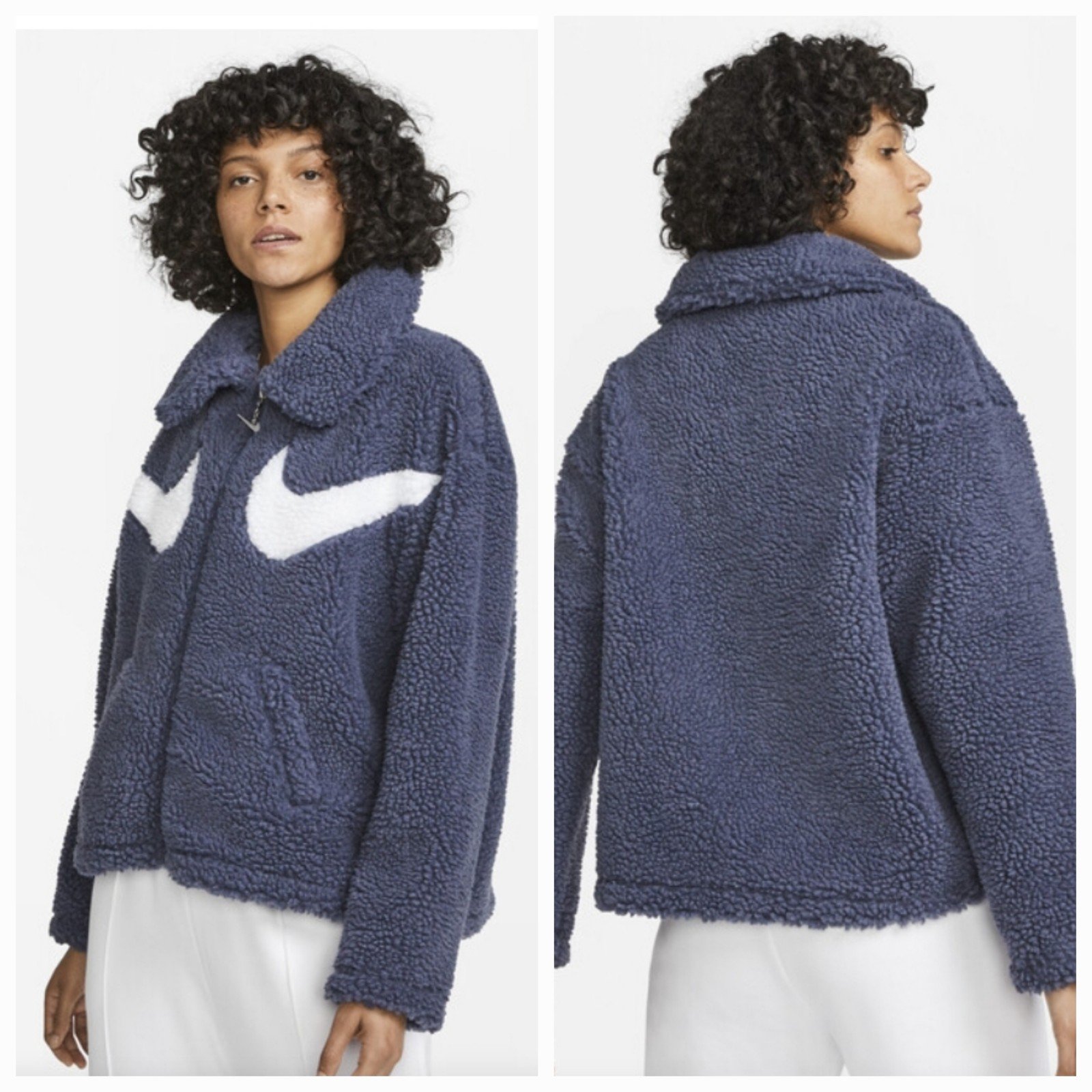 Nike Women's Sportswear Swoosh Full-Zip Jacket in Blue - Women's size SMALL