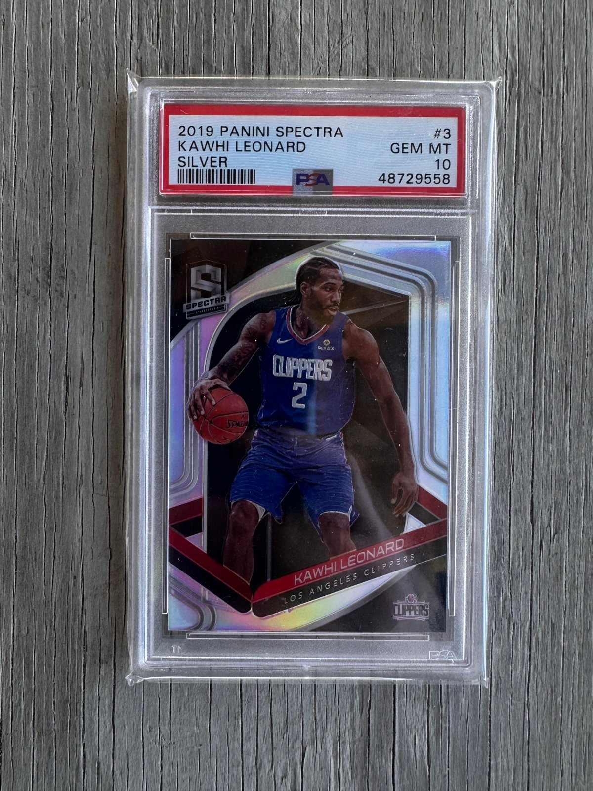 2019 PANINI SPECTRA KAWHI LEONARD SILVER PSA 10