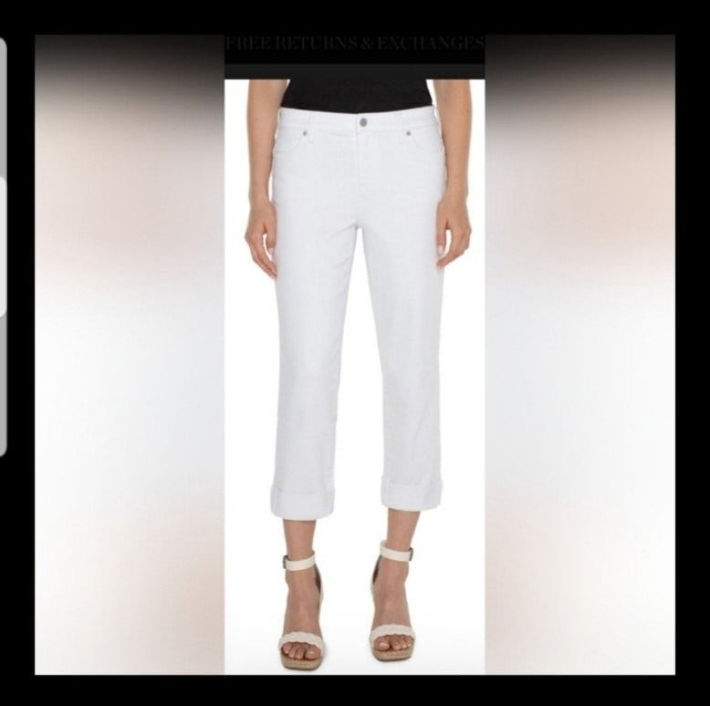 NEW! Liverpool Eco Charlie Crop Wide Rolled Cuff sz 16 NWT