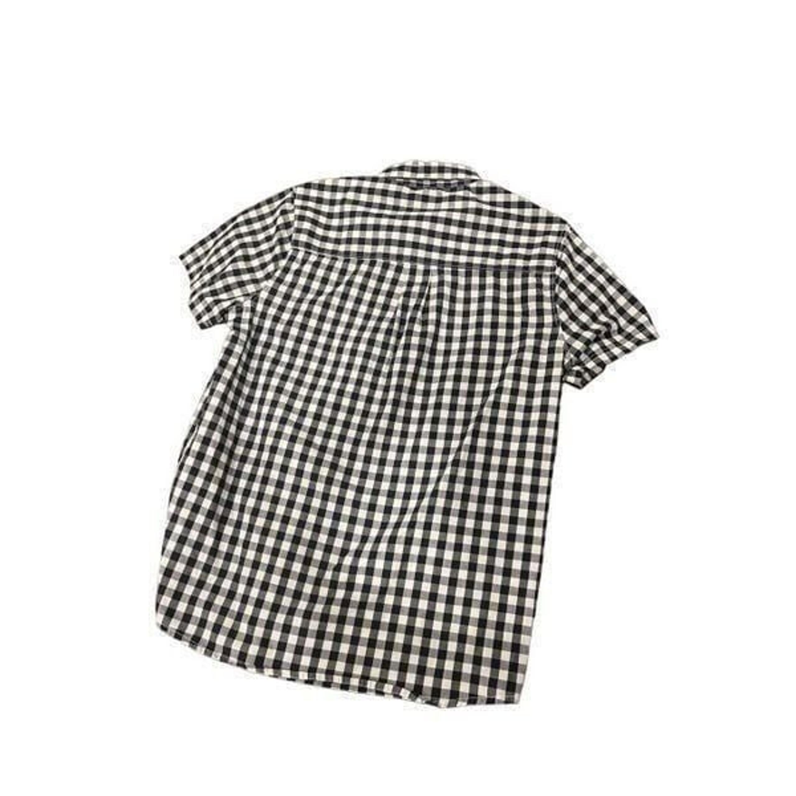 French Toast navy and white Boys' Short Sleeve Plaid Shirt XL