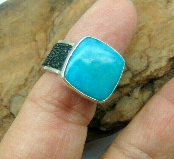 Starborn Sterling Turquoise Ring Stamped 925 Size 7.5