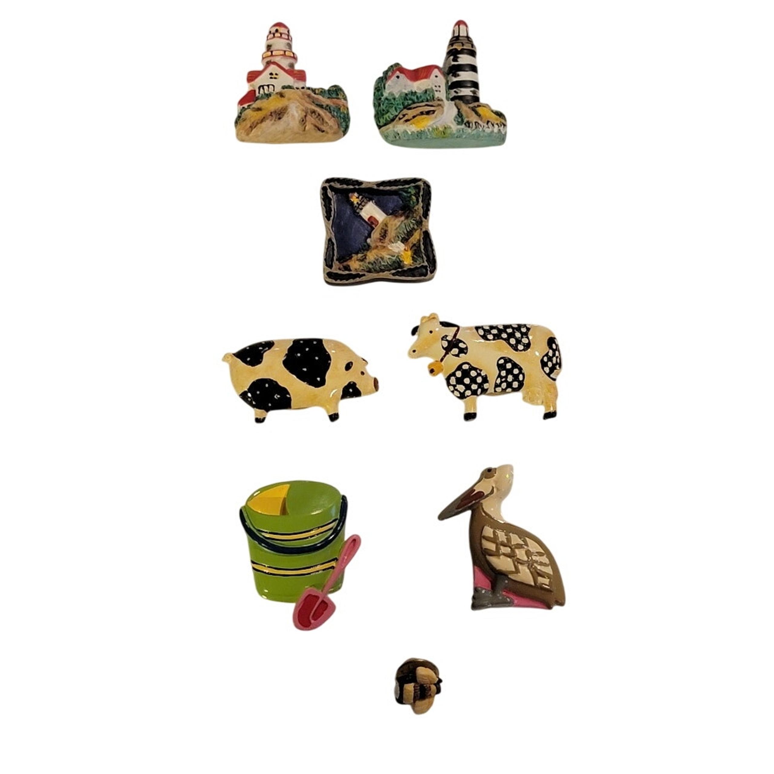 Quaker Factory Farm Animals Lighthouses Beach Button Covers Whimsical Designs