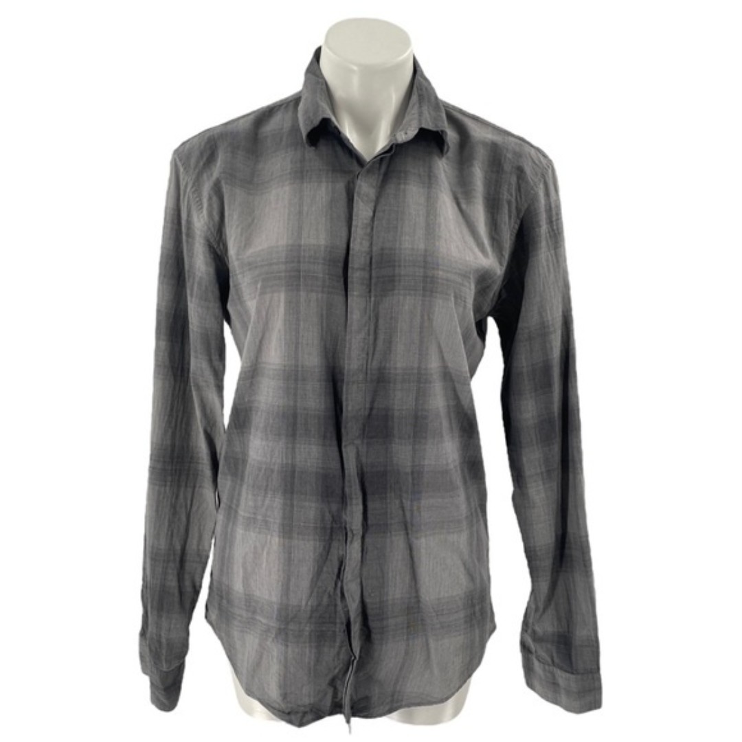 BURBERRY LONDON cotton plaid long sleeved button down sz SMALL