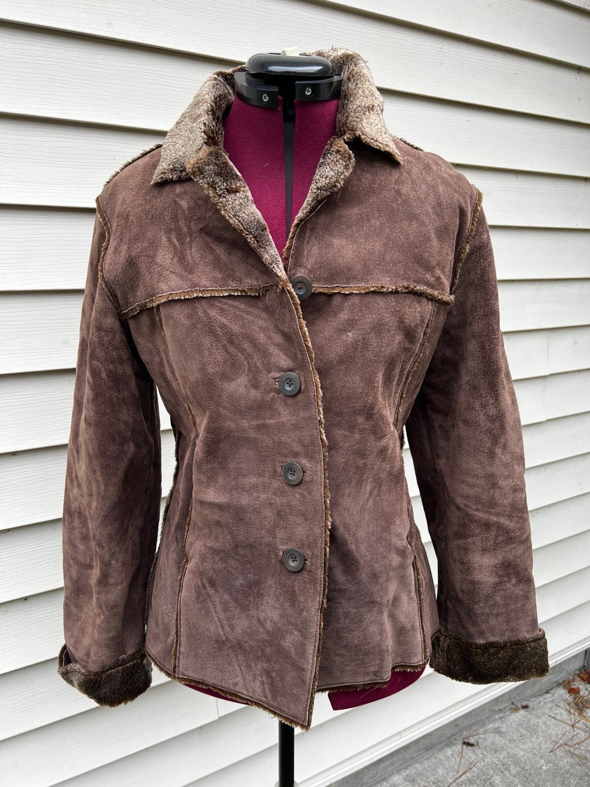 Vintage brown suede coat