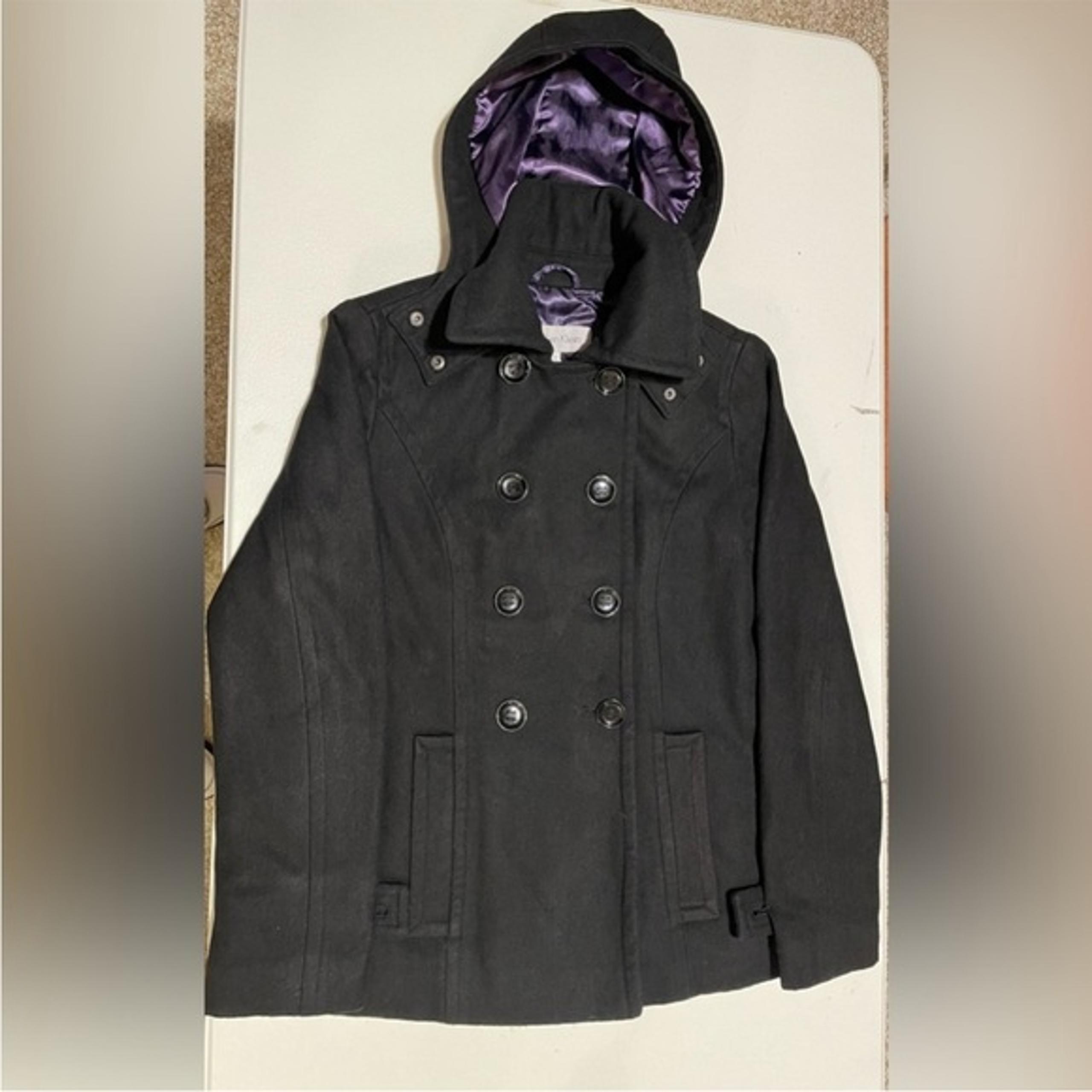 Calvin Klein Women’s Wool Blend Jacket With Purple Velvet Inner Lining