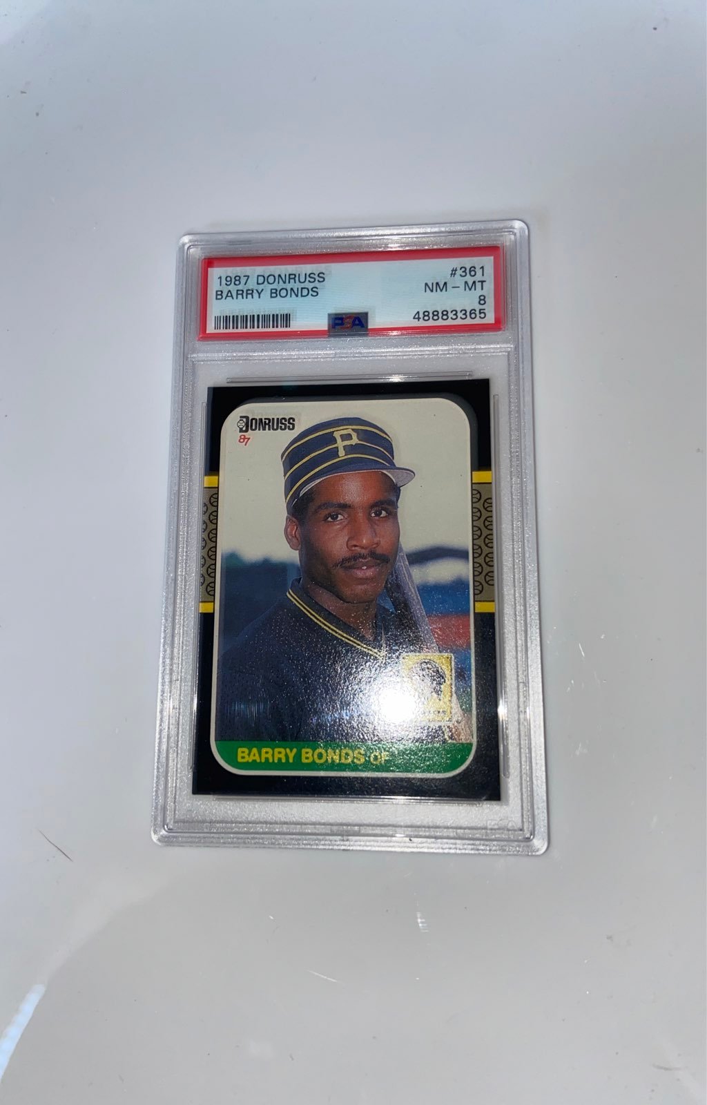 1987 donruss barry bonds psa 8