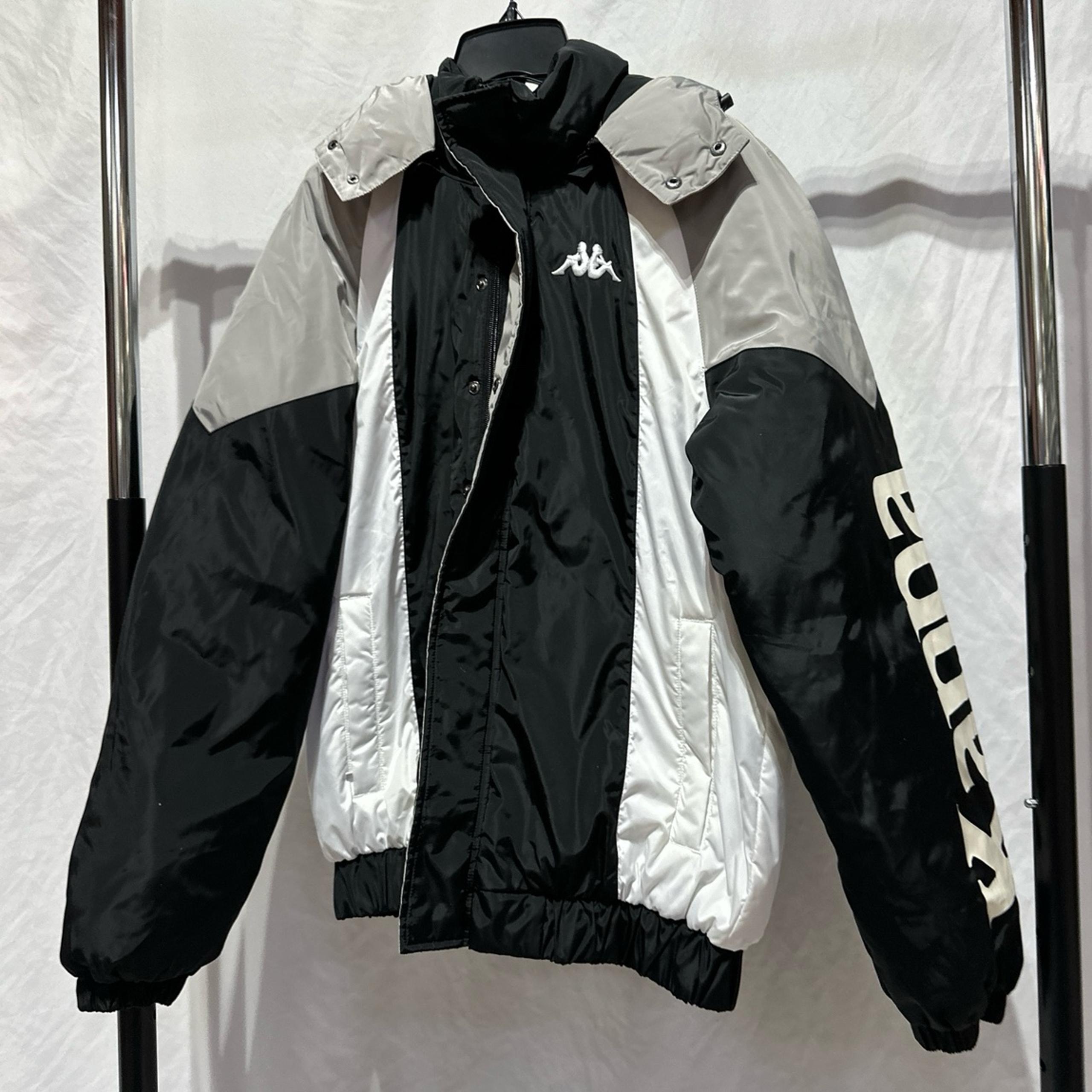 Kappa Authentic 90 Berya Black White Grey Puffer Heavy Jacket NWT Men’s Medium