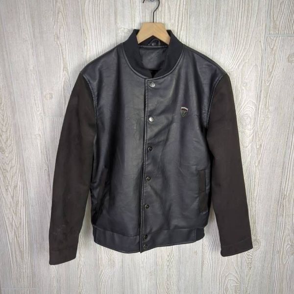 Superlative Fashion SF Italian Partial Leather Bomber Jacket Streetwear Men’s L