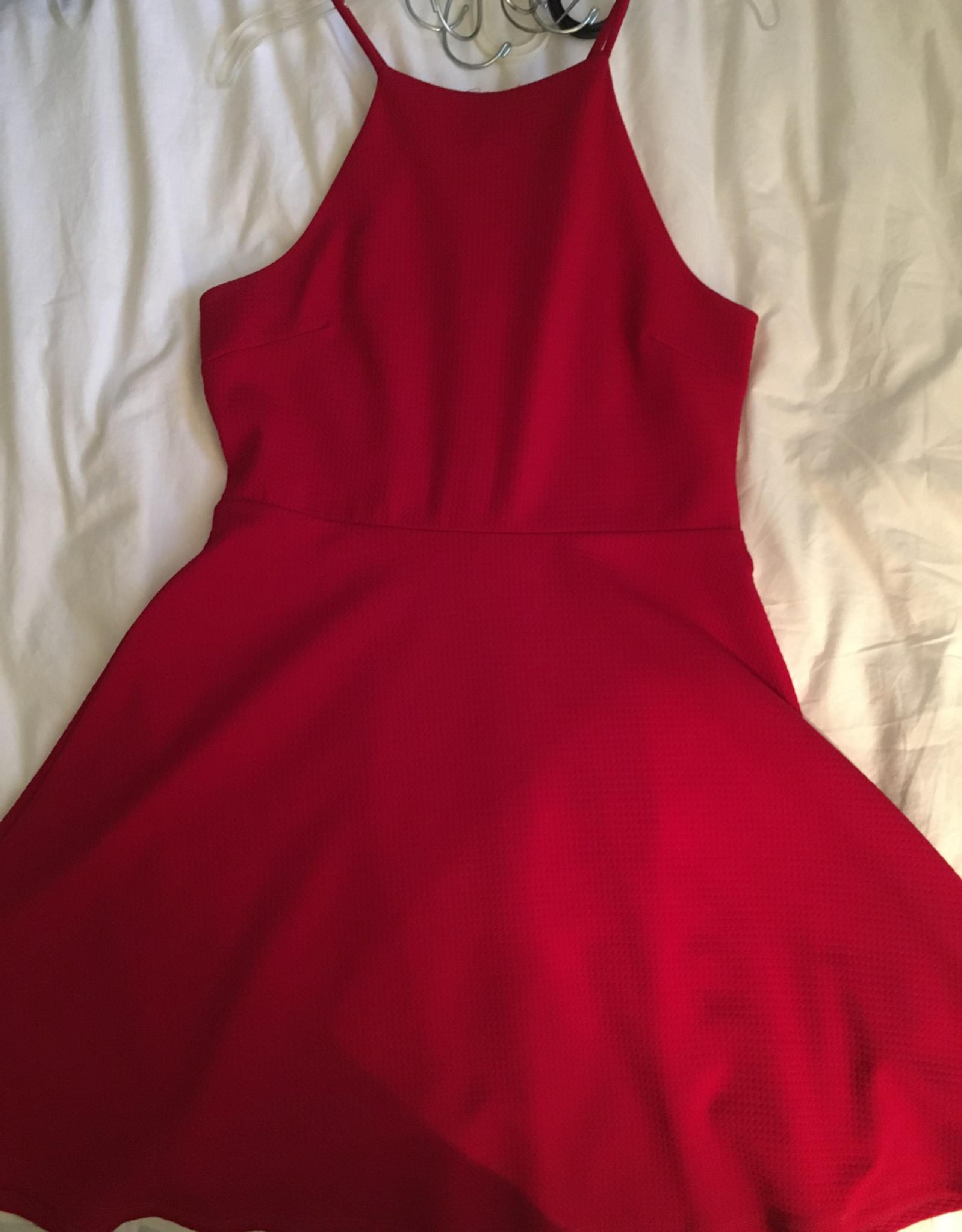 red mini dress