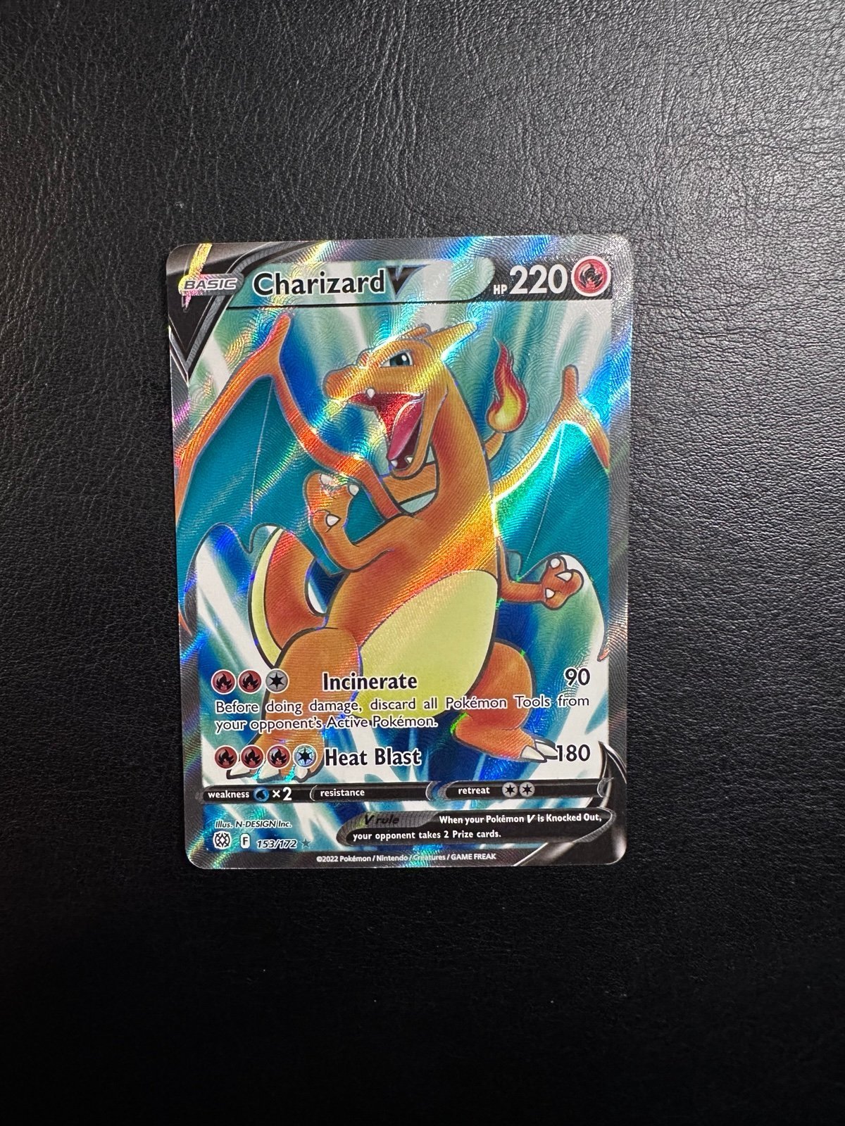 NM-Mint Charizard V 153/172 brilliant stars 2022 Pokemon fullart ex rare card
