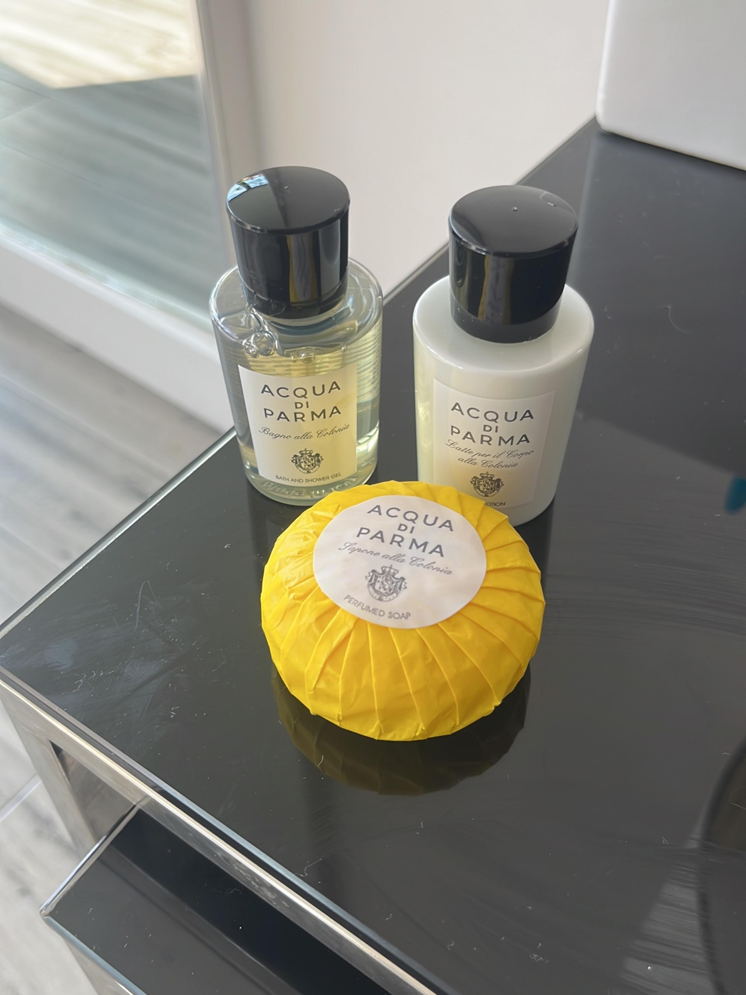 Acqua Di Parma body lotion, perfume soap and bath and shower gel