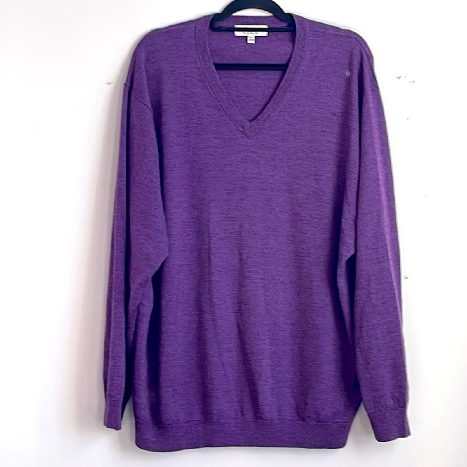 Turnbury extra fine merino wool V neck knit sweater sz 3XB