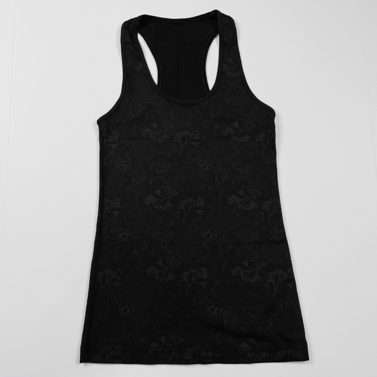 RARE Lululemon Athletica Black Ocean Print Cool Racerback Athletic Tank