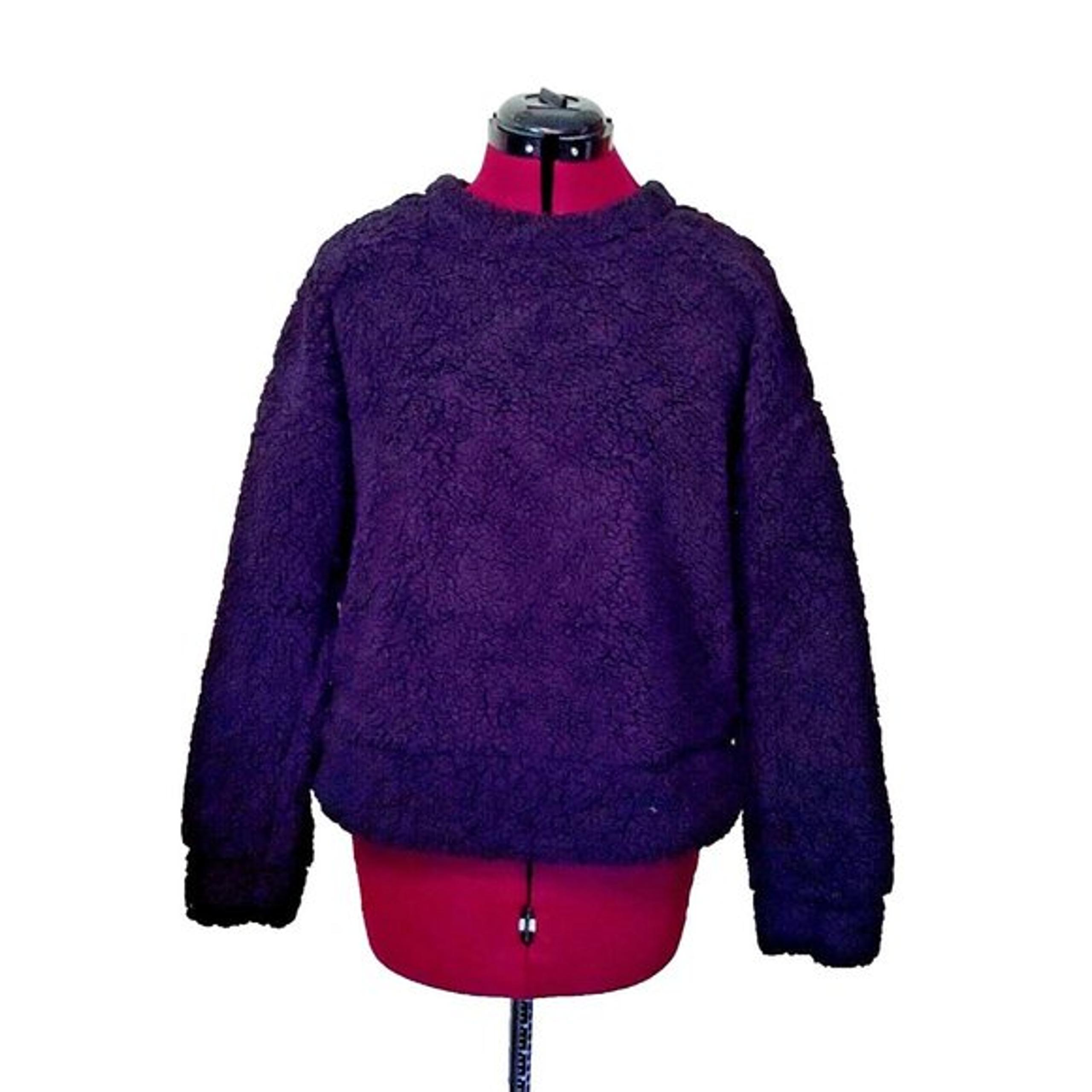 Thread & Supply Womens Sherpa Pullover Sweater Size Small Black