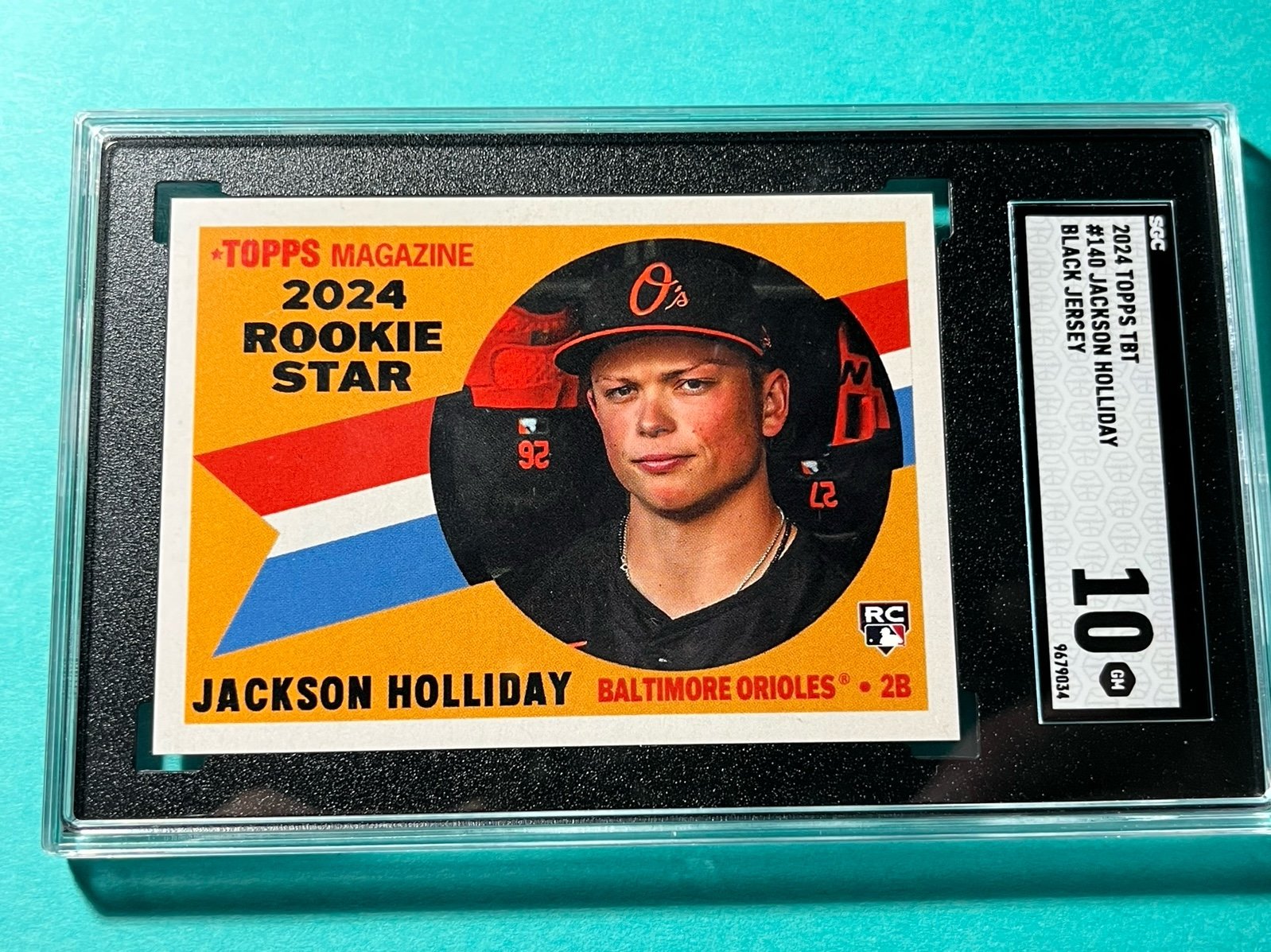 SGC 10 gem mint black jersey variation Jackson Holliday (rc), 2024 Topps Tbt 140