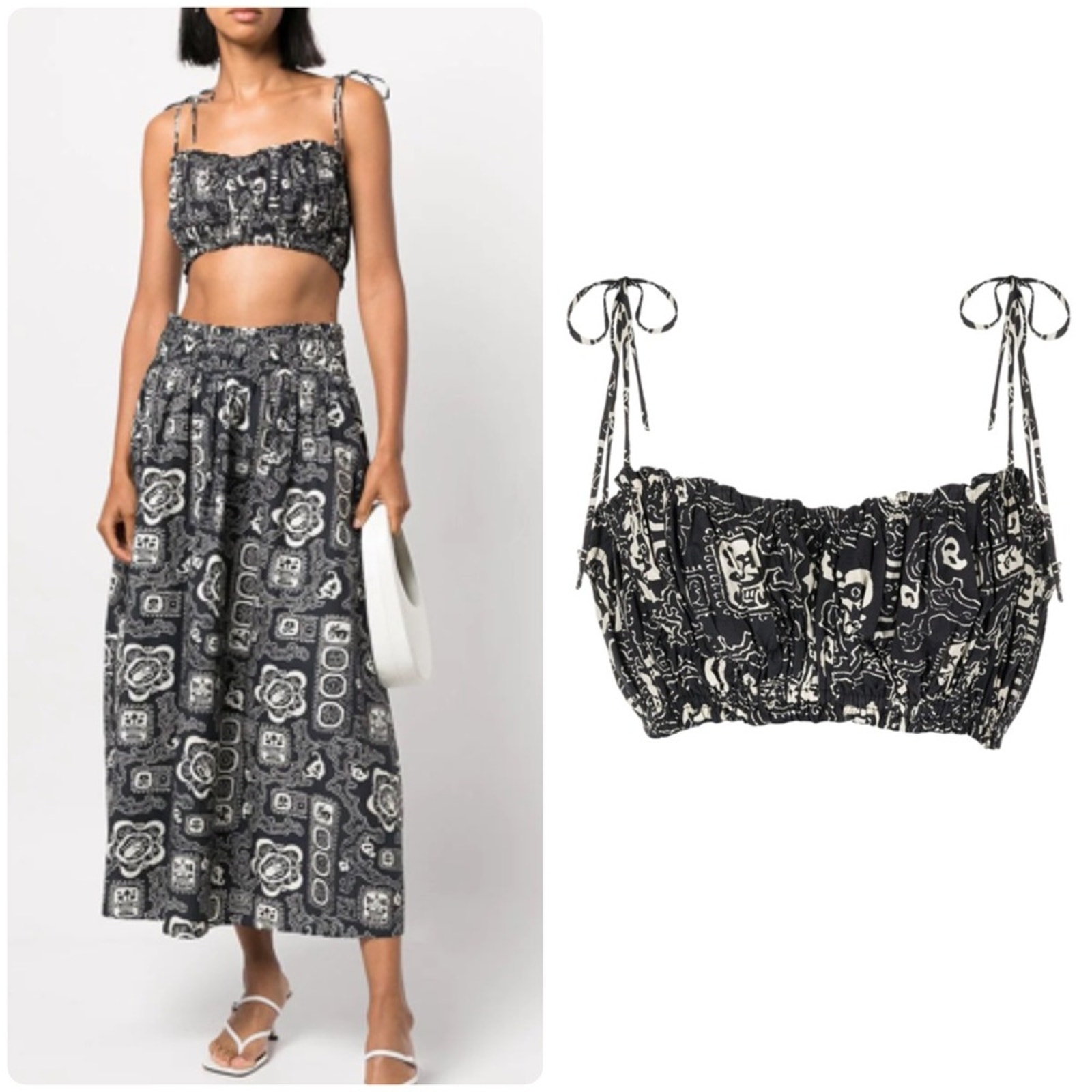 RHODE Pari Spaghetti Strap Top Bapu Bazaar Black