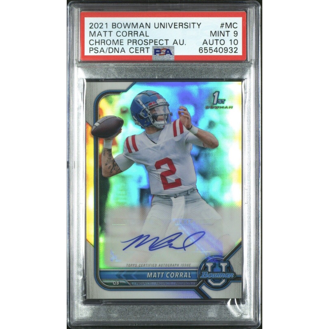 2021 Bowman University Matt Corral PSA 9 Chrome Slab