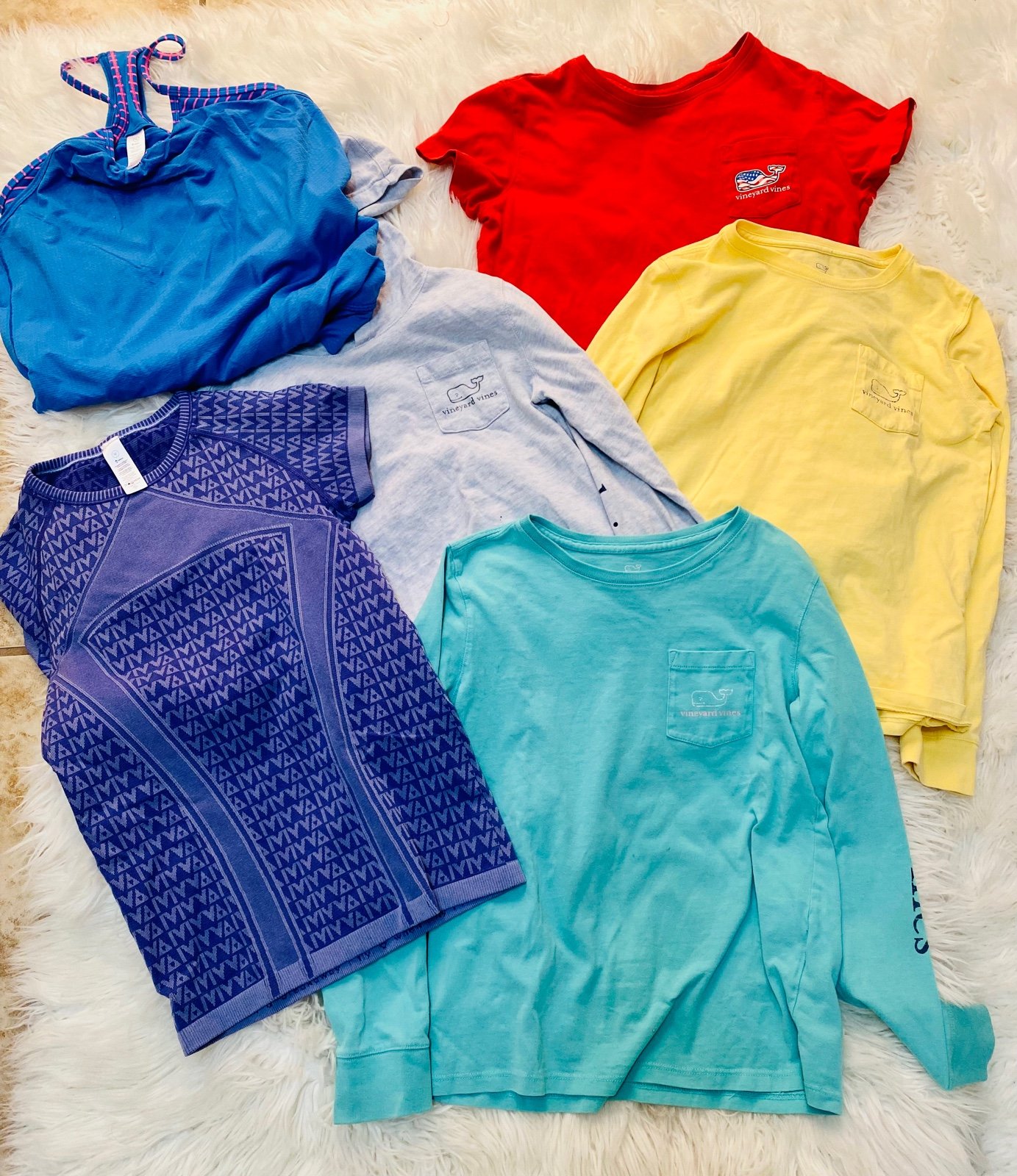 Lot of girls vineyard vines and iviva shirts size 10-12