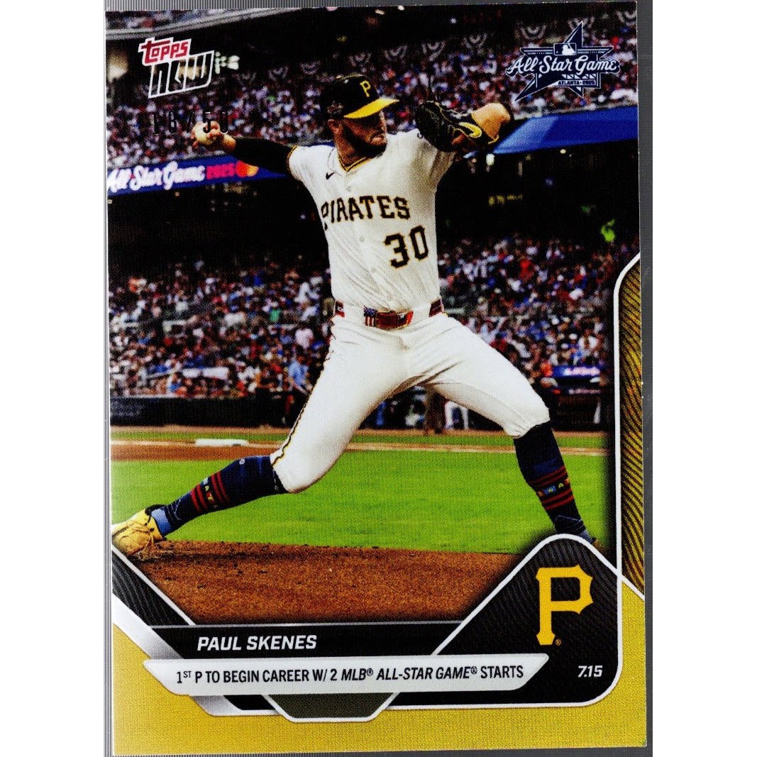 2025 Topps Now Paul Skenes #428 Gold Foil /50 Pittsburgh Pirates Card