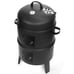 3-in-1 Portable Round Charcoal Smoker Vertical BBQ Grill Built-in Thermometer