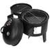 3-in-1 Portable Round Charcoal Smoker Vertical BBQ Grill Built-in Thermometer