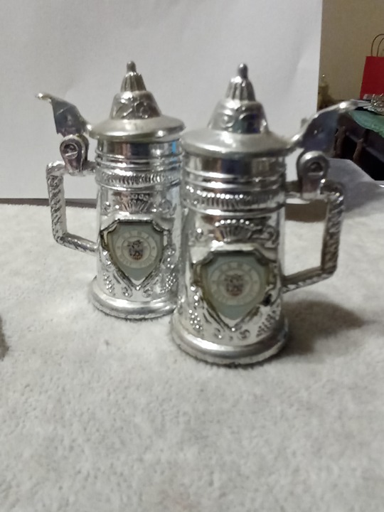 Vintage Sterling Silver West Point & Maryland Beer Stein & Tray Salt & Pepper