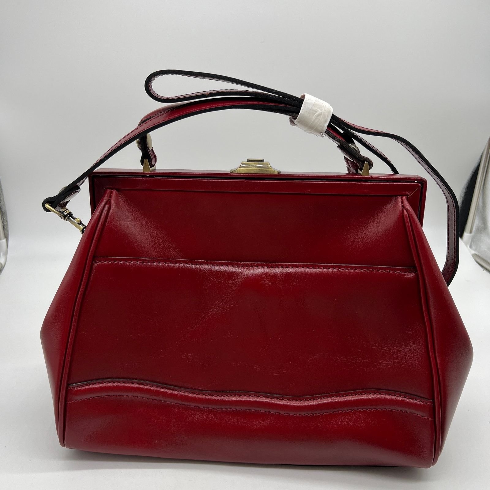 Patricia Nash Discovery Brianza Leather Frame Bags Ruby Red