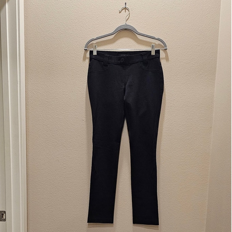 NWOT Theory Black Stretch Pull-On Skinny Knit Pants Size Small